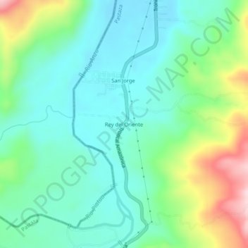 Mapa topográfico Rey del Oriente, altitude, relevo