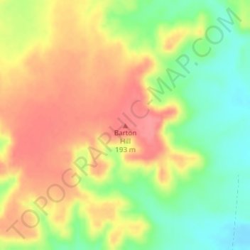 Mapa topográfico Barton Hill, altitude, relevo