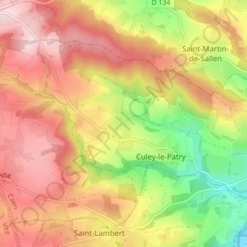Mapa topográfico Le Carcanet, altitude, relevo