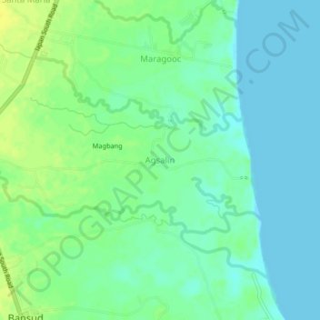 Mapa topográfico Agsalin, altitude, relevo