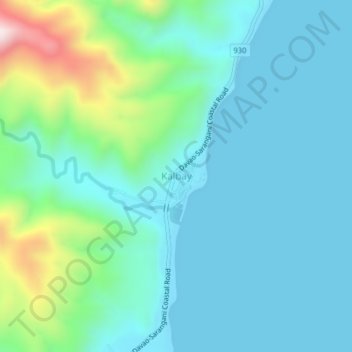Mapa topográfico Kalbay, altitude, relevo