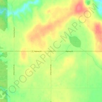 Mapa topográfico Kenabeek, altitude, relevo