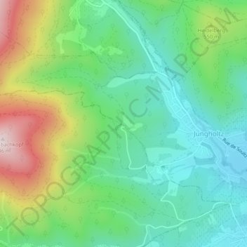 Mapa topográfico Sainte-Anne, altitude, relevo