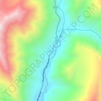 Mapa topográfico Jalkhad, altitude, relevo