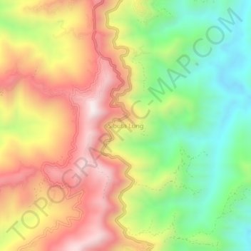 Mapa topográfico Sibuta Lung, altitude, relevo