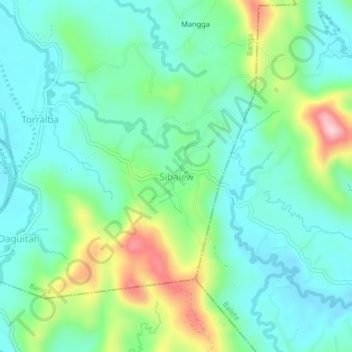 Mapa topográfico Sibalew, altitude, relevo