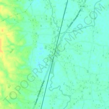 Mapa topográfico Bojoypur, altitude, relevo