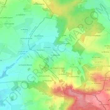 Mapa topográfico La Palaserie, altitude, relevo