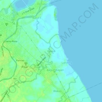 Mapa topográfico Wawa, altitude, relevo