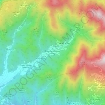 Mapa topográfico Cergneu, altitude, relevo