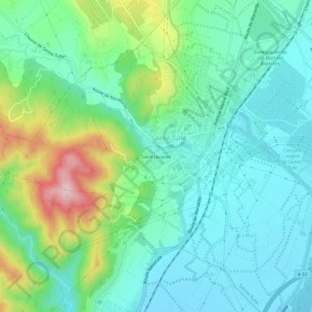 Mapa topográfico Saint-Jacques, altitude, relevo