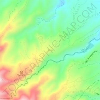Mapa topográfico Tala, altitude, relevo