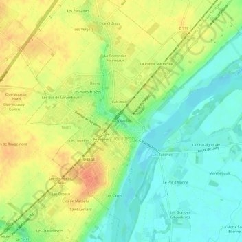 Mapa topográfico Beauvilliers, altitude, relevo