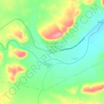 Mapa topográfico Imider, altitude, relevo