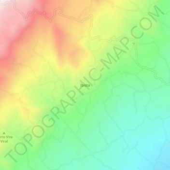 Mapa topográfico Ibista, altitude, relevo