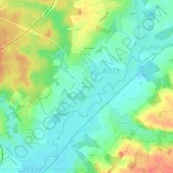 Mapa topográfico Eschêne, altitude, relevo
