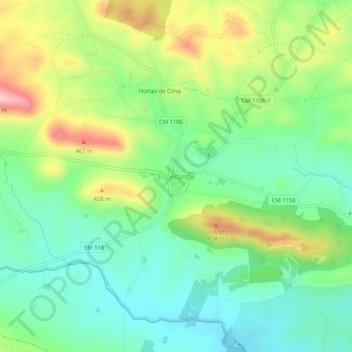 Mapa topográfico Esperança, altitude, relevo