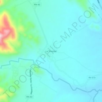 Mapa topográfico La Trinidad, altitude, relevo