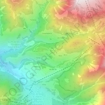 Mapa topográfico Clea, altitude, relevo