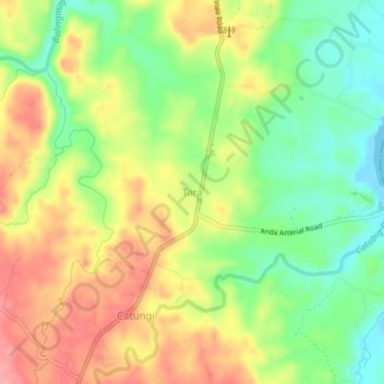 Mapa topográfico Tara, altitude, relevo