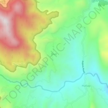 Mapa topográfico Duit, altitude, relevo