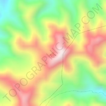 Mapa topográfico Gunung Putri, altitude, relevo