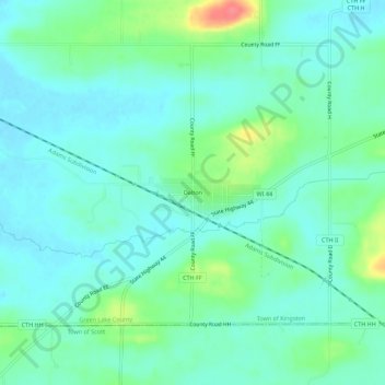 Mapa topográfico Dalton, altitude, relevo