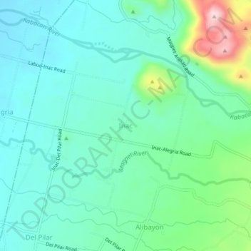Mapa topográfico Inac, altitude, relevo