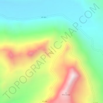 Mapa topográfico Millu, altitude, relevo