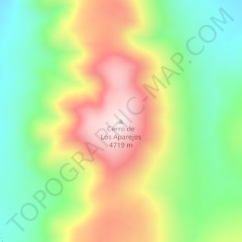 Mapa topográfico Cerro de Los Aparejos, altitude, relevo