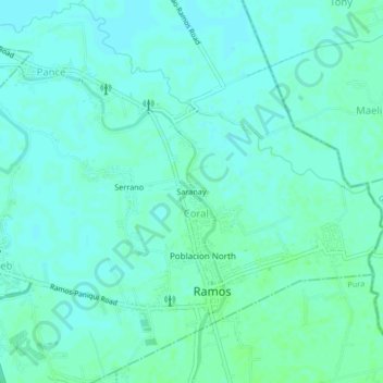 Mapa topográfico Saranay, altitude, relevo