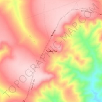Mapa topográfico Cambaúba, altitude, relevo