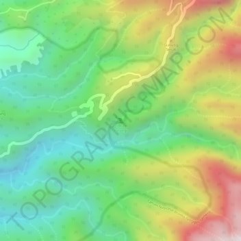 Mapa topográfico Rainbow Waterfall, altitude, relevo