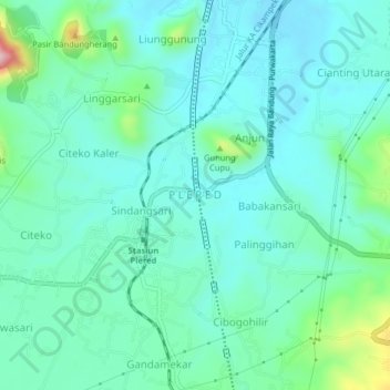 Mapa topográfico P L E R E D, altitude, relevo