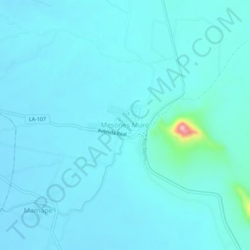 Mapa topográfico Mesones Muro, altitude, relevo