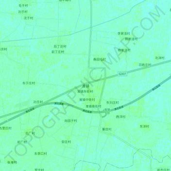 Mapa topográfico 淮镇, altitude, relevo