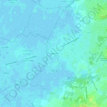 Mapa topográfico La Gobetière, altitude, relevo