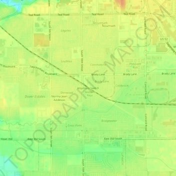 Mapa topográfico Altamont Switch, altitude, relevo