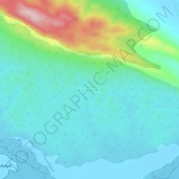 Mapa topográfico Kangayan, altitude, relevo