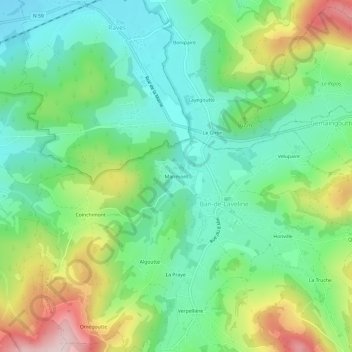 Mapa topográfico Marimont, altitude, relevo