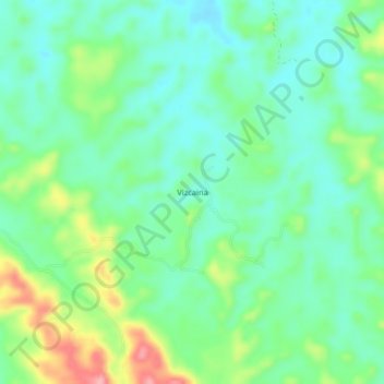 Mapa topográfico Vizcaina, altitude, relevo