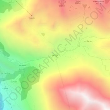 Mapa topográfico Le Clou, altitude, relevo