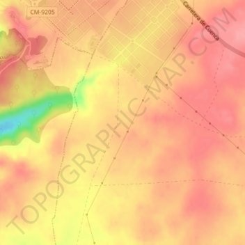 Mapa topográfico Cerro Lubillo, altitude, relevo