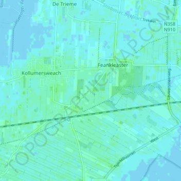 Mapa topográfico Hanenburch, altitude, relevo