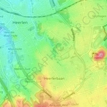 Mapa topográfico Onderste Caumer, altitude, relevo