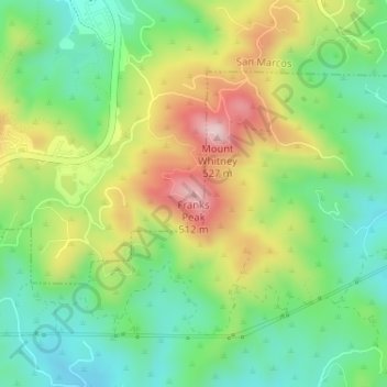 Mapa topográfico Franks Peak, altitude, relevo