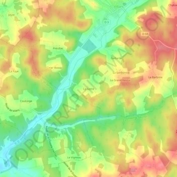 Mapa topográfico La Gorce, altitude, relevo