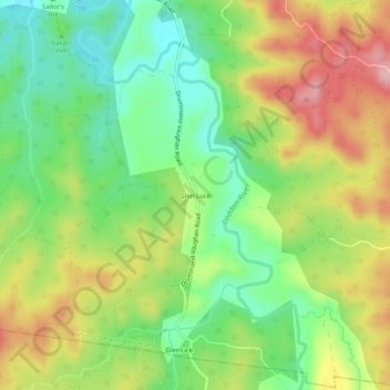 Mapa topográfico Glen Luce, altitude, relevo