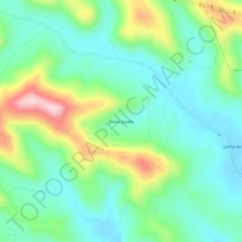 Mapa topográfico Dona Josefa, altitude, relevo