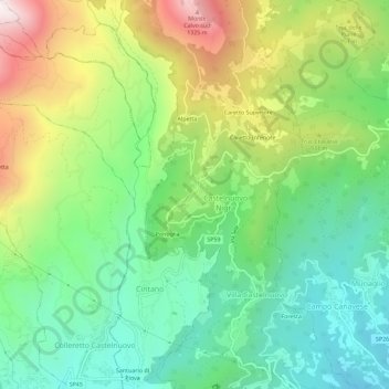 Mapa topográfico Sale Castelnuovo, altitude, relevo